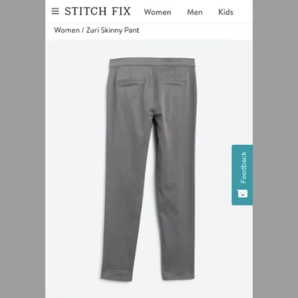 NEW Lila Ryan The Zuri Skinny Pants Steel Gray Tapered Trouser Brushed Satin - Picture 3 of 4